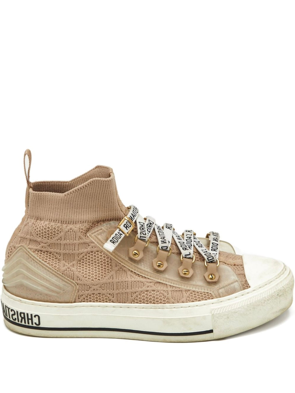 Walk'n'Dior High Top Sneakers in Nude Technical Mesh