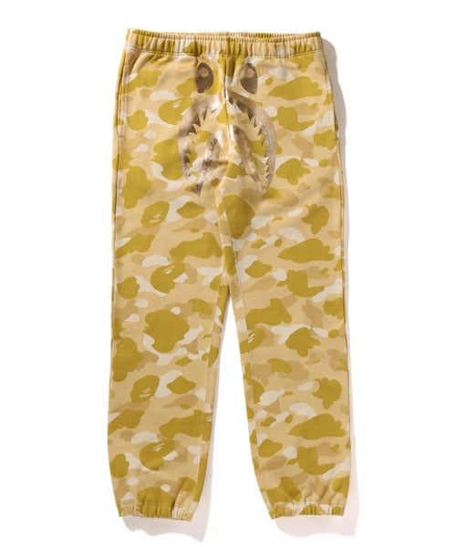 Bape Yellow Camo Shark sweat pants