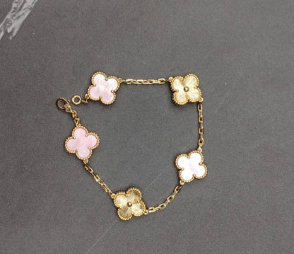 Pulsos Van Cleef c plata 925 con baño de oro 18k