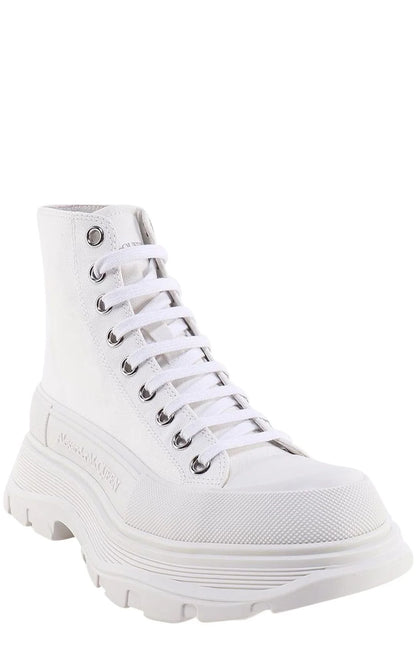 Alexander Mcqueen Bota Blanca Piel