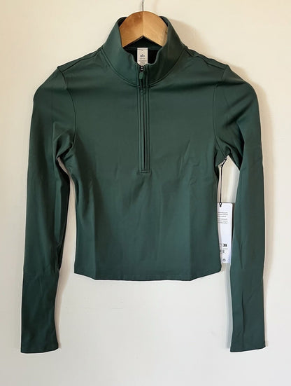 Alo Yoga Women's Softsculpt Precision 1/4 Zip Long Sleeve Top Green