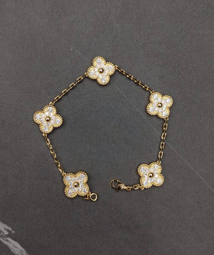 Pulsos Van Cleef plata 925 con baño de oro 18k