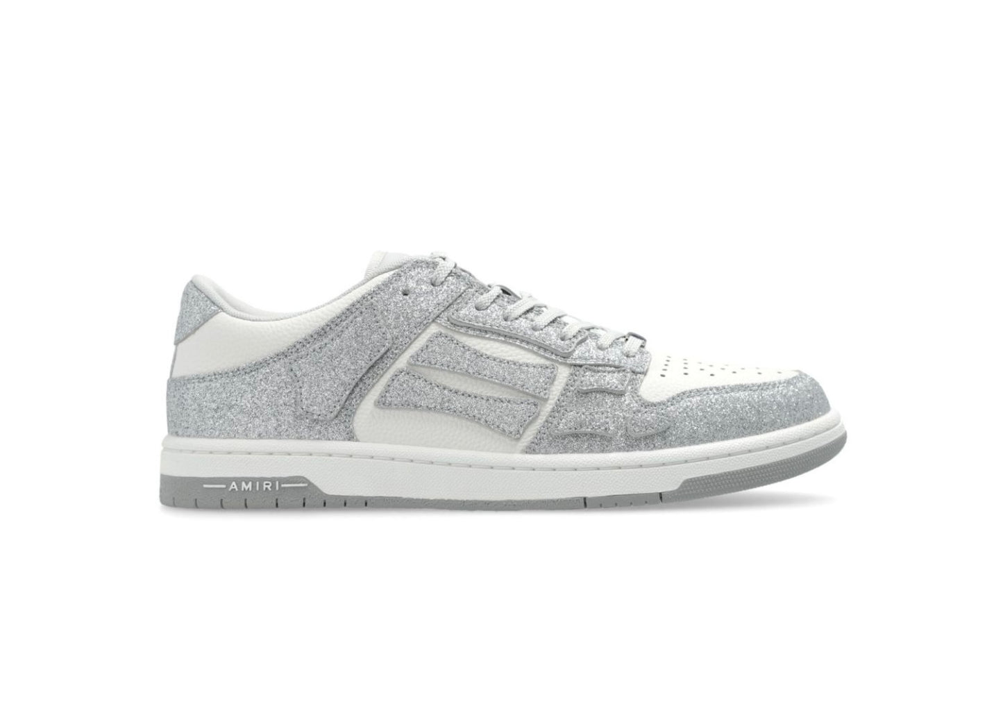 Amiri Shimmer Skel Top Low White and Silver