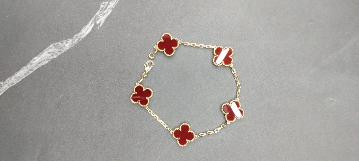 Pulsos Van Cleef plata 925 con baño de oro 18k