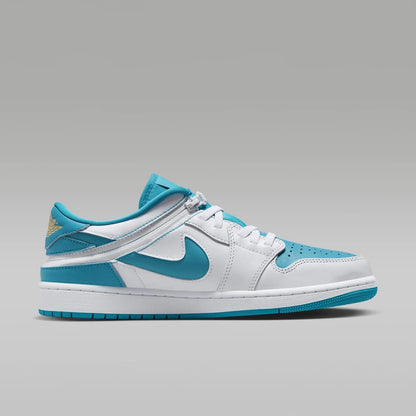 Jordan 1 Low FlyEase Blanco Aquatone Celestial Dorado