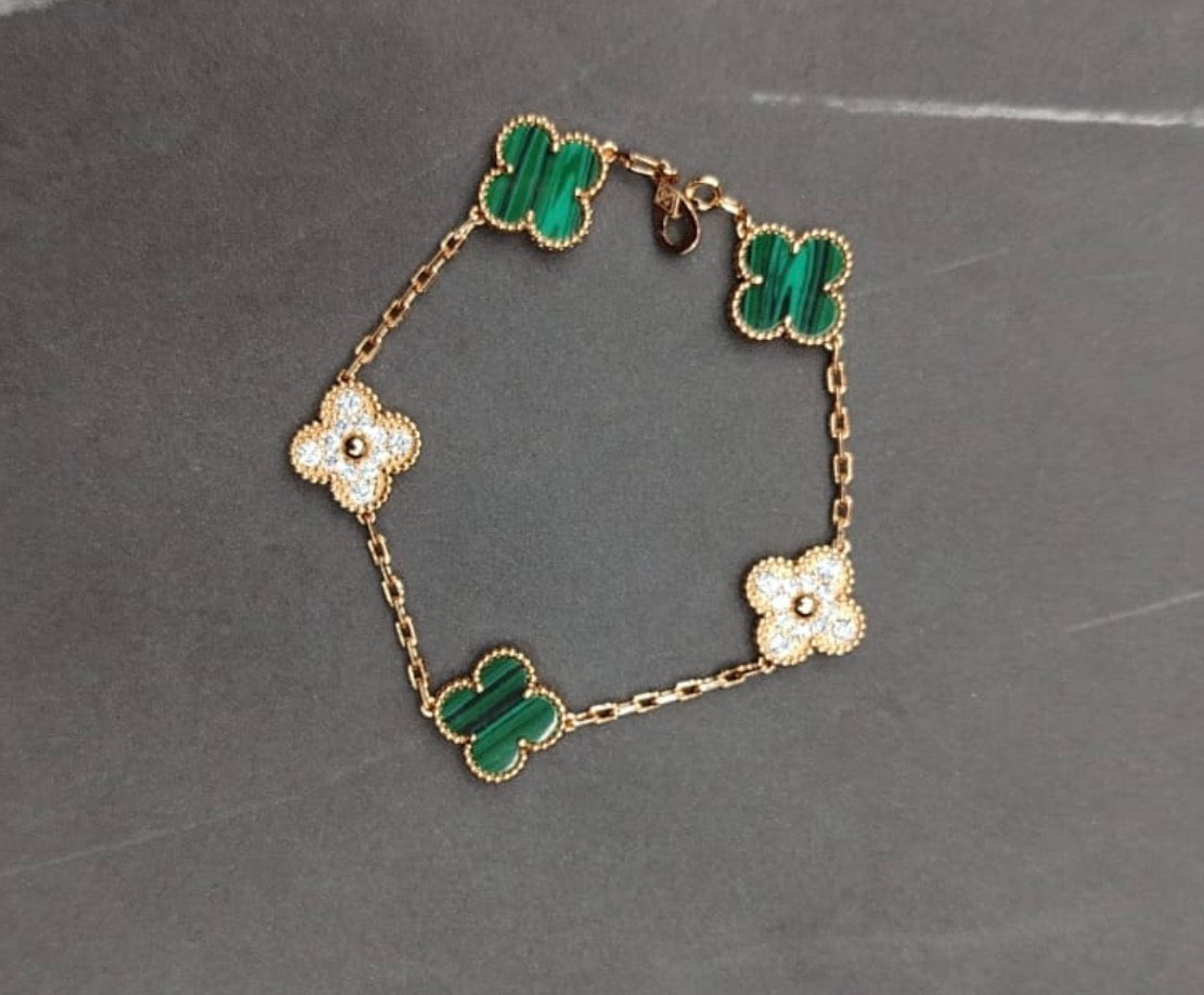 Pulsos Van Cleef plata 925 con baño de oro 18k