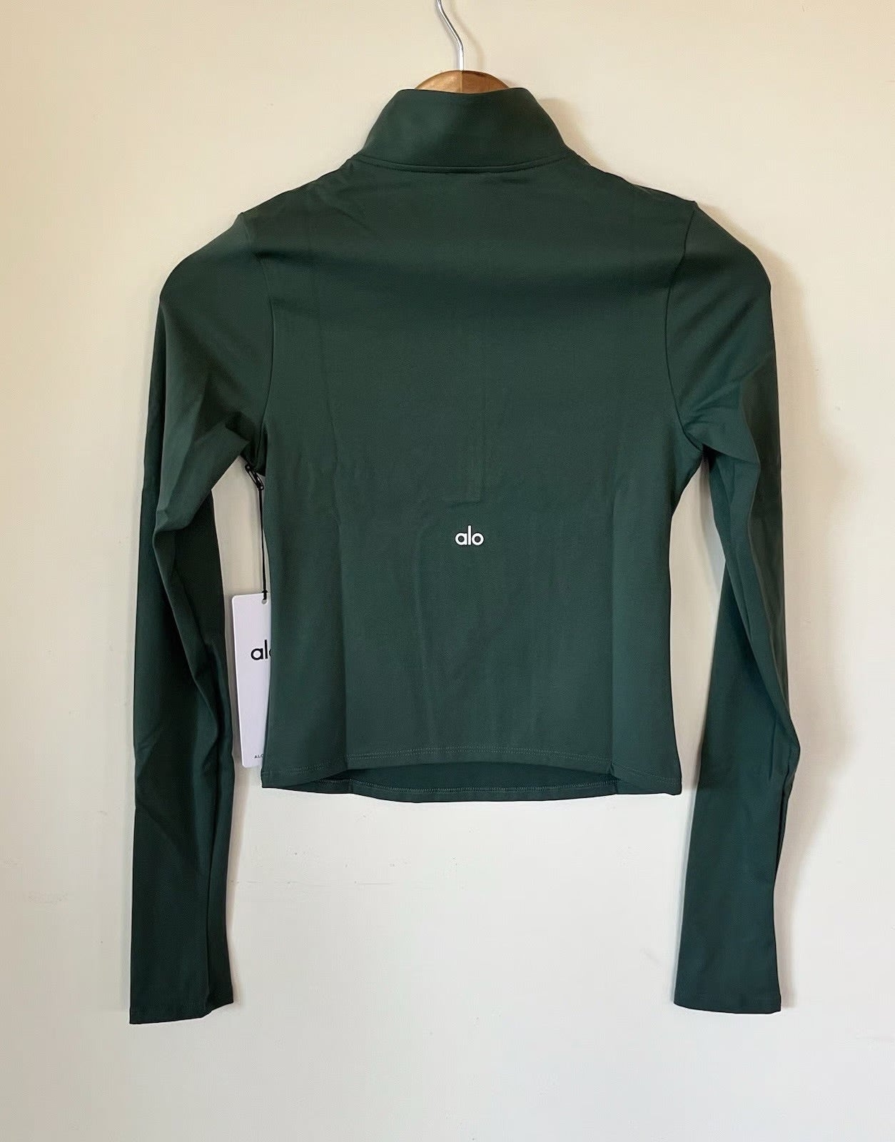 Alo Yoga Women's Softsculpt Precision 1/4 Zip Long Sleeve Top Green