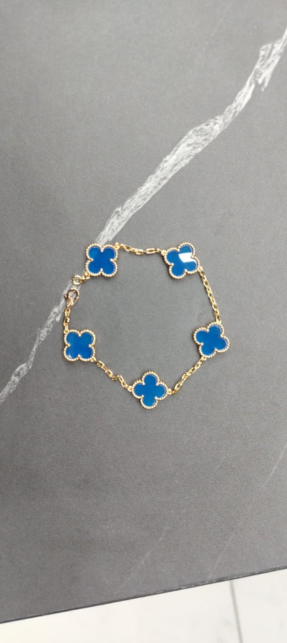 Pulsos Van Cleef plata 925 con baño de oro 18k