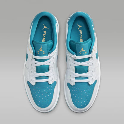 Jordan 1 Low FlyEase Blanco Aquatone Celestial Dorado
