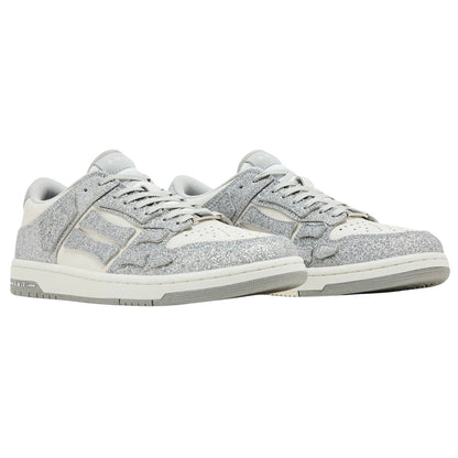 Amiri Shimmer Skel Top Low White and Silver
