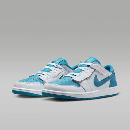 Jordan 1 Low FlyEase Blanco Aquatone Celestial Dorado