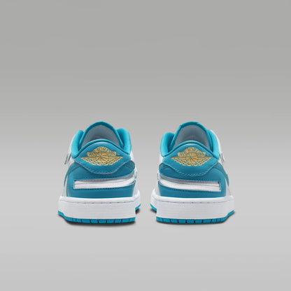 Jordan 1 Low FlyEase Blanco Aquatone Celestial Dorado