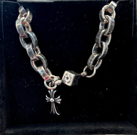 Pulso Tipo Chrome Hearts Dados Plata 925