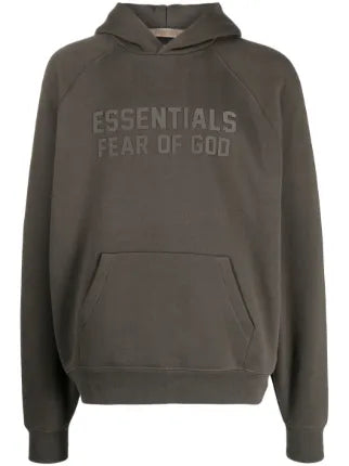 ESSENTIALS LOGO PRINT HOODIE GREEN