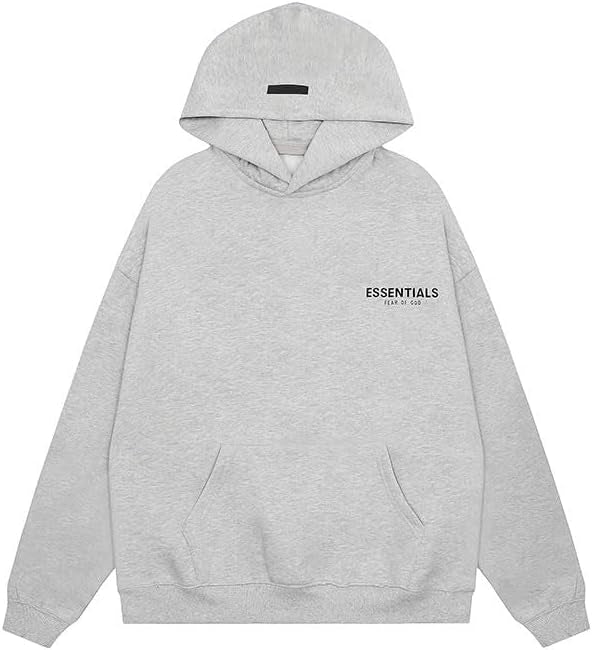 ESSENTIALS hoodie Fleece PULLOVER gris